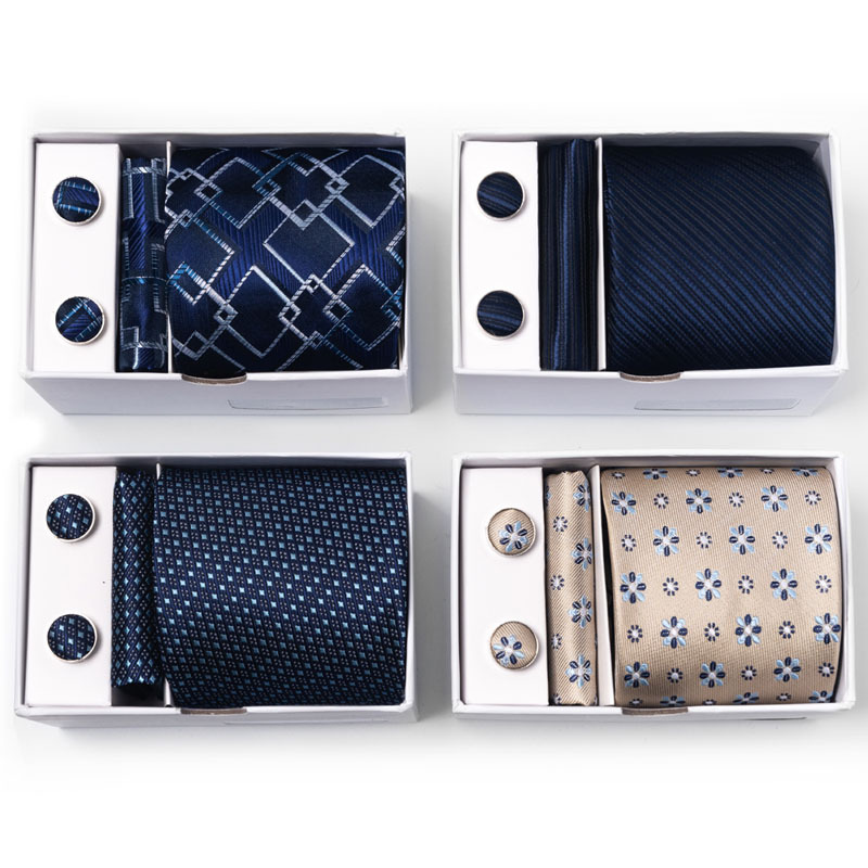 Neck Tie Set Box - جديد الرجال زهرة البولكا نقطة متعدد