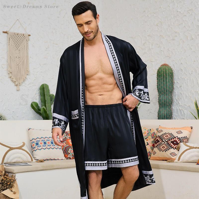 طقم بيجامات رجالي طويل رداء حم - مراجعة Men'S Kimono Accessories وسعره